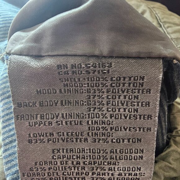 Levis Utility Jacket Womens Extra Small Green Hooded Military Anorack Coat - Picture 6 of 10